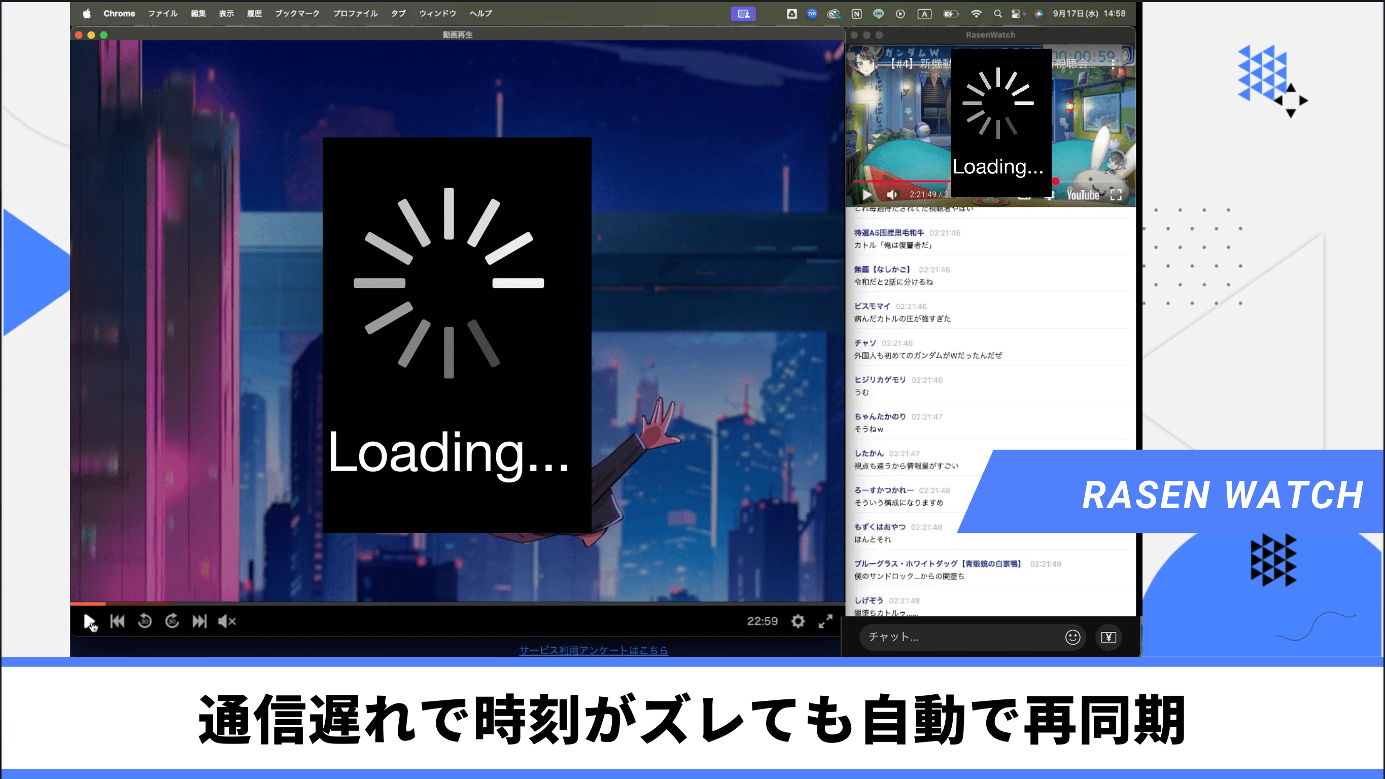 時刻のずれを補正しているダッシュボードのイメージ